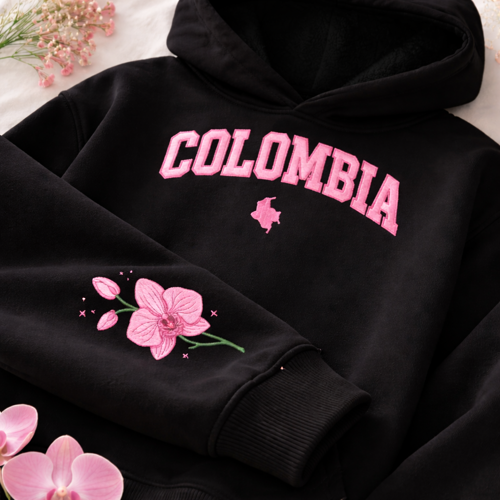 Hoodie bordado orquídea - Colombia