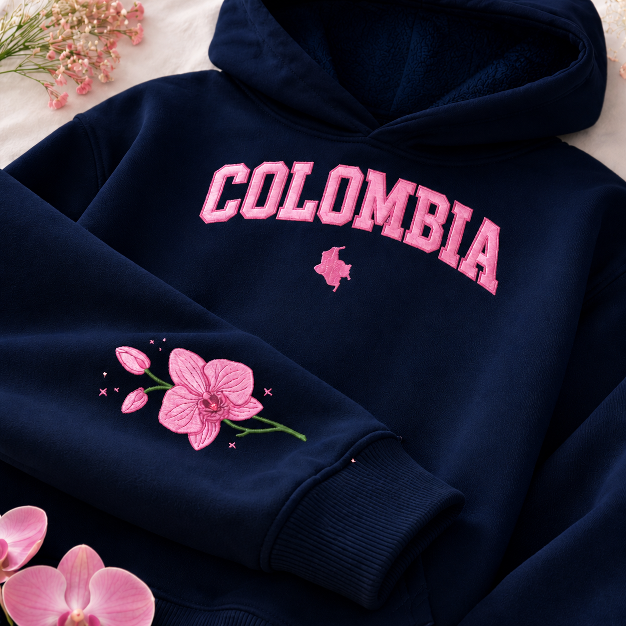 Hoodie bordado orquídea - Colombia