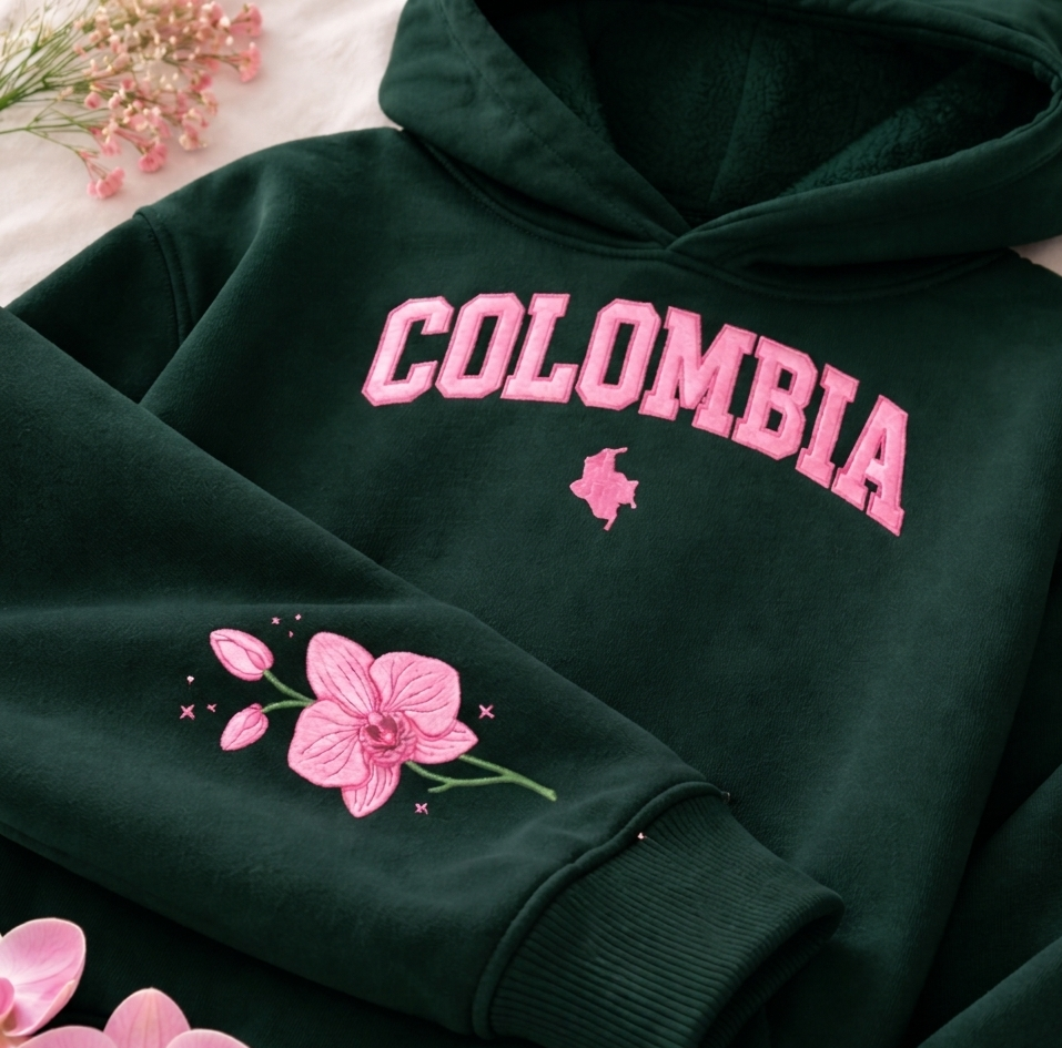 Hoodie bordado orquídea - Colombia