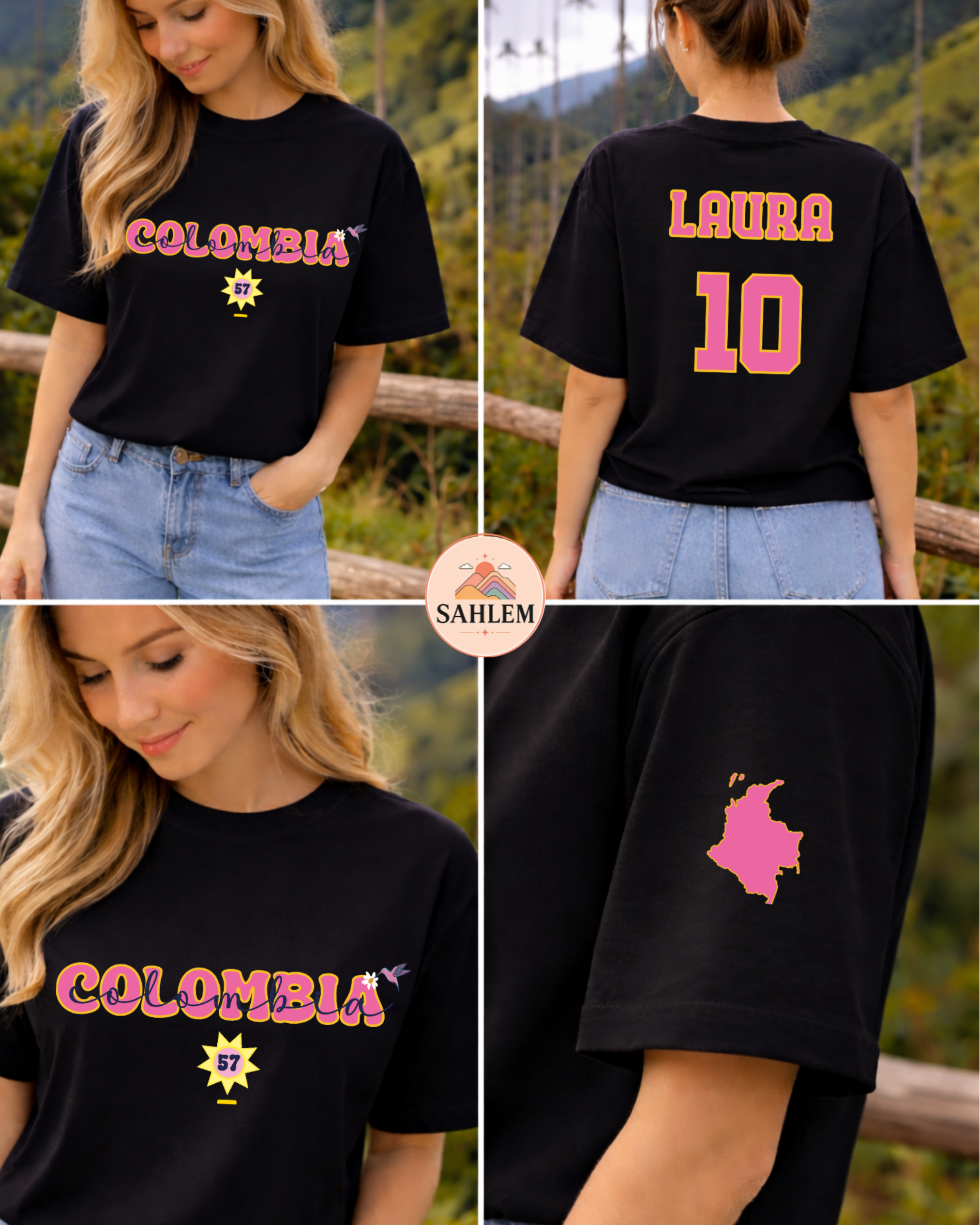 Camiseta Colombia colibrí (personalizable)