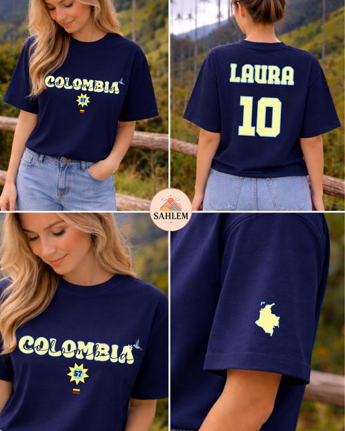 Camiseta Colombia colibrí (personalizable)